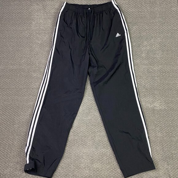 Vintage Y2K Adidas Windbreaker Pants Men's XL Track Crinkle Ankle Zip Nylon - Picture 1 of 12